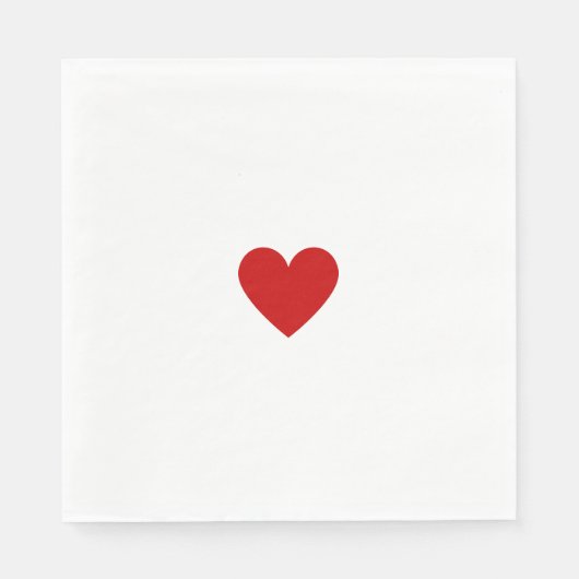 Modern Rood Wit Hart Elegante Liefde Chic Custom Servet (Voorkant)