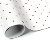 Modern rood-wit hartenpatroon Valentijnsdag Cadeaupapier (Rol Hoek)
