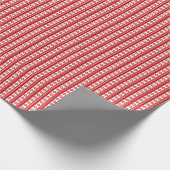 Modern rood & wit kerstbal patroon cadeaupapier (Hoek)