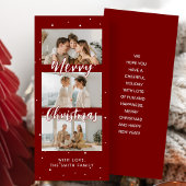 Modern Rood & Wit Kerstfoto Strip Kaart