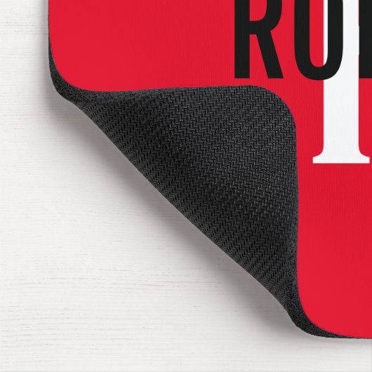 Modern rood wit monogram mannen naam muismat (Hoek)