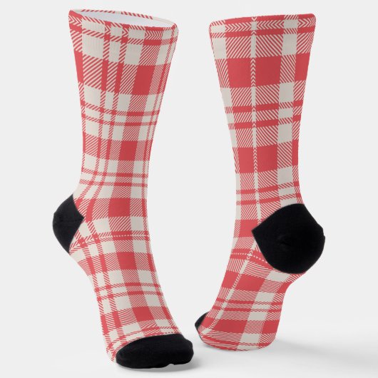 Modern Rood & Wit Patroon Sokken (Gebogen)