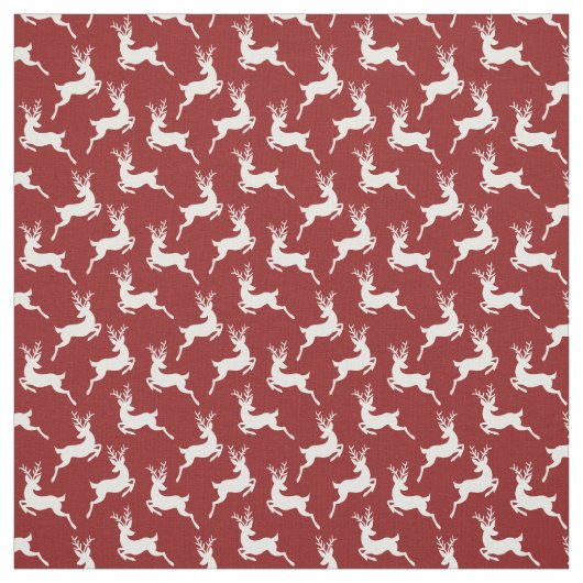 Modern rood wit rendier kerstpatroon stof (Swatch)