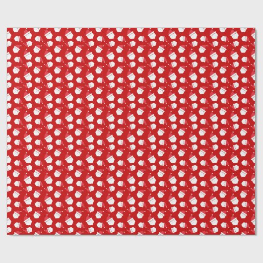 Modern rood & wit sinterklaaspatroon cadeaupapier (Vlak)