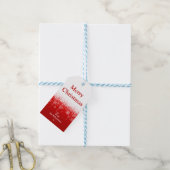 Modern rood wit vrolijk kerstfeest cadeaulabel (Met Touw)