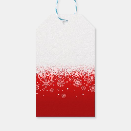 Modern rood wit vrolijk kerstfeest cadeaulabel (Achterkant)