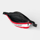 Modern Rood Wit Zwart Vrijwilliger Corporate Event Heuptasje (Open)