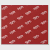 Modern rood-witte winterslaappatroon cadeaupapier (Vlak)