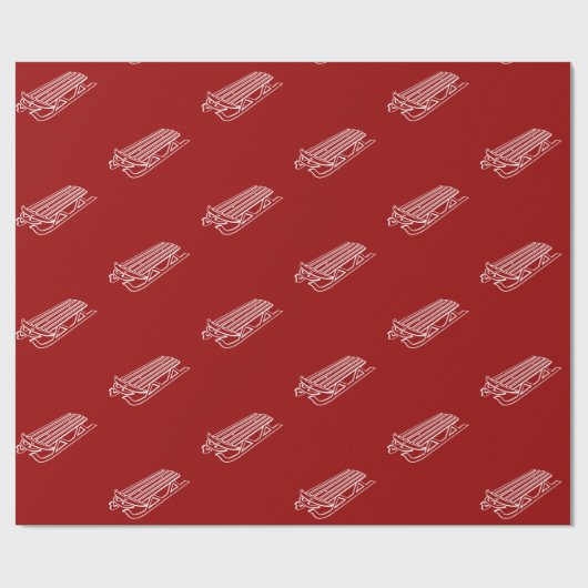 Modern rood-witte winterslaappatroon cadeaupapier (Vlak)