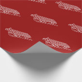 Modern rood-witte winterslaappatroon cadeaupapier (Hoek)