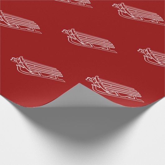 Modern rood-witte winterslaappatroon cadeaupapier (Hoek)