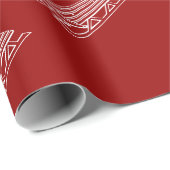 Modern rood-witte winterslaappatroon cadeaupapier (Rol Hoek)