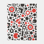Modern rood zwart Abstract kunstontwerp Fleece Deken (Voorkant)