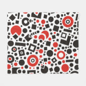 Modern rood zwart Abstract kunstontwerp Fleece Deken (Voorkant (Horizontaal))