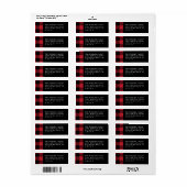 Modern Rood Zwart Buffalo Plaid Retouradres Etiket (Full Sheet)