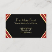 Modern rood, zwart en goud Visitekaartje (Achterkant)