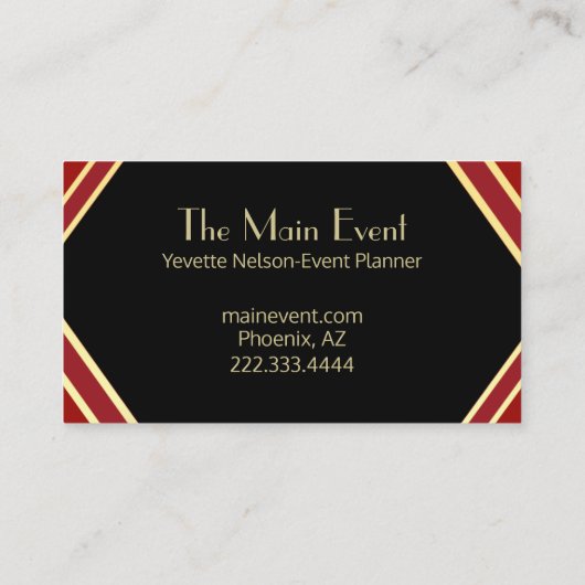 Modern rood, zwart en goud Visitekaartje (Achterkant)