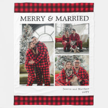 Modern rood zwart geruit 3 foto Merry and Married