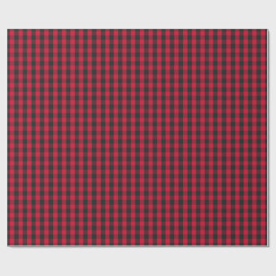 Modern rood & zwart geruit Merry Christmas Holiday Cadeaupapier