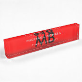 Modern rood zwart monogram initialen naambordje
