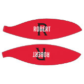 Modern rood zwart monogram naam basketbal (Panelen)