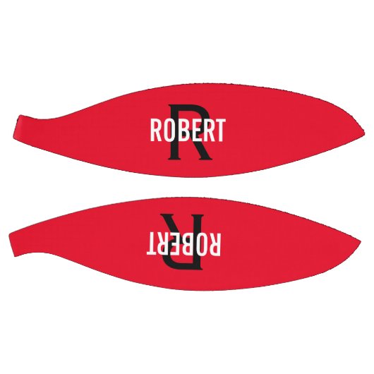 Modern rood zwart monogram naam basketbal (Panelen)