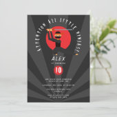 Modern Rood Zwart Ninja Warrior jongen Verjaardags Kaart (Staand voorkant)