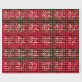 Modern ROOD ZWART Plaid Vrolijk Kerstfeest Cadeaupapier (Vlak)