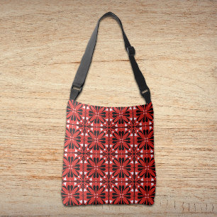 Modern rood zwart uniek ontwerp crossbody tas