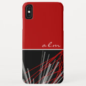 Modern rood zwart-wit Abstract monogram Case-Mate iPhone Case (Achterkant)