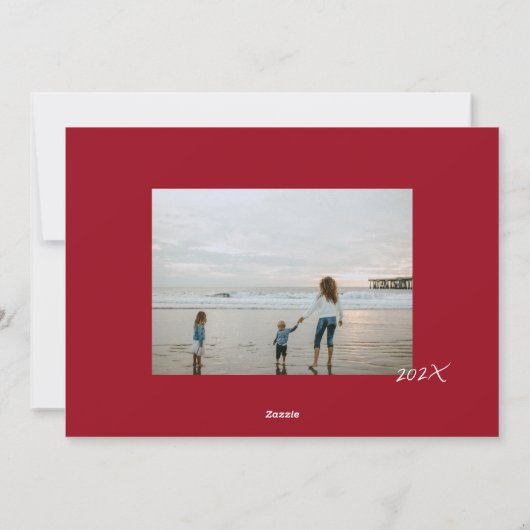 MODERN ROOD ZWART WIT VROLIJK KERSTFEEST & NIEUWJA FEESTDAGENKAART (Achterkant)