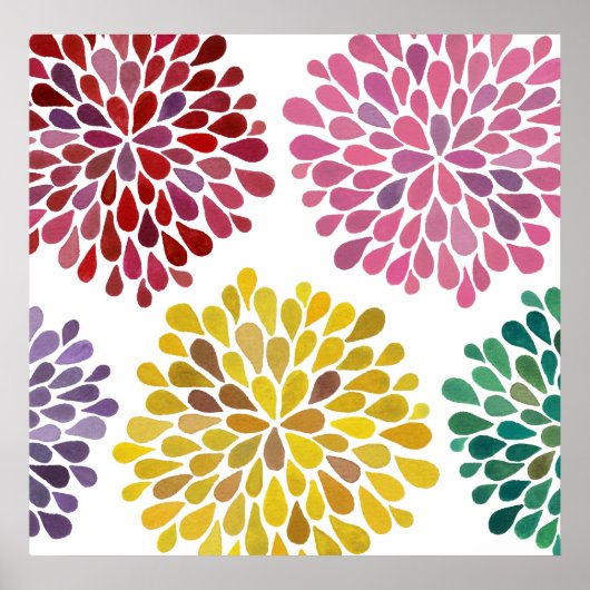 Modern Room Art Flower Blossom Splash Wall Poster (Voorkant)