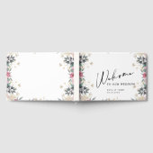 Modern Roos Anjer bruiloft Folie gastenboek (Volledig)