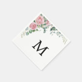 Modern Roos Bloemen Eucalyptus groen wieden Servet (Hoek)