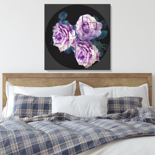 Modern Roos Canvas Afdruk (Insitu (Slaapkamer))