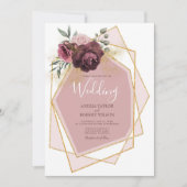 Modern Roos Floral Gold Geometric Kaart (Voorkant)