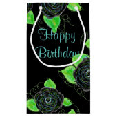 Modern Roos Floral Klein Cadeauzakje (Achterkant)