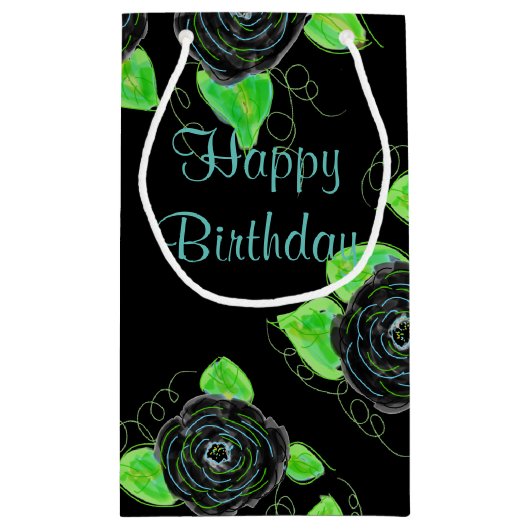 Modern Roos Floral Klein Cadeauzakje (Achterkant)