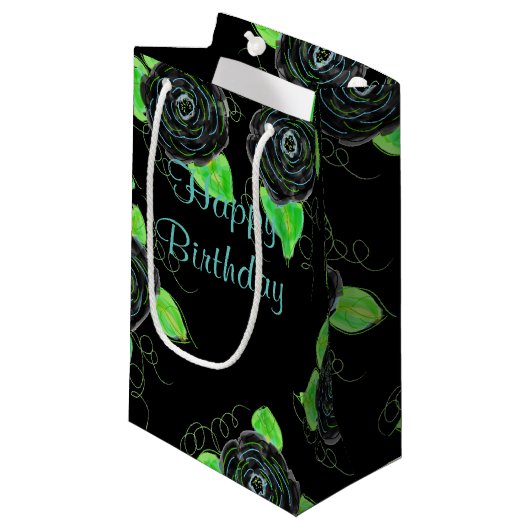 Modern Roos Floral Klein Cadeauzakje (Voorkant Gekanteld)