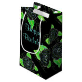 Modern Roos Floral Klein Cadeauzakje (Achterkant Gekanteld)