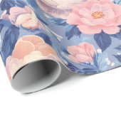 Modern Roos Flower Tropical Wrapping Paper Cadeaupapier (Rol Hoek)