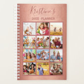 Modern Roos Gold 12 Photo Collage Roos Script 2021 Planner (Voorkant)