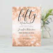 Modern Roos Gold 50 en 50 jaar oud Kaart (Staand voorkant)