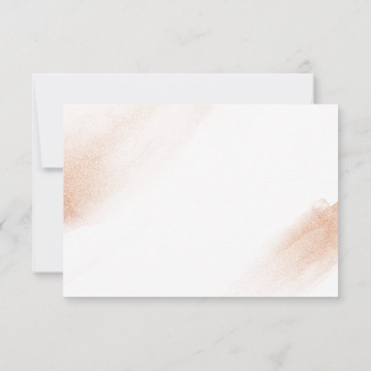 *~* Modern Roos Gold Abstract huwelijk nodigt RSVP (Achterkant)