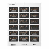 Modern Roos Gold Afstuderen Typografie Etiket (Full Sheet)