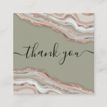 modern roos gold agate bedankt voor je bestelling 