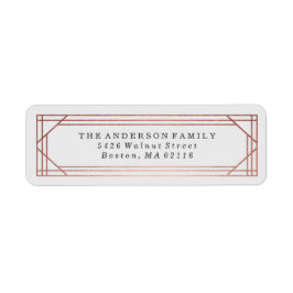 Modern Roos Gold Art Deco | Vakantie Etiket