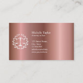 Modern Roos Gold Attorney Advocaat Kantoor Visitekaartje (Achterkant)