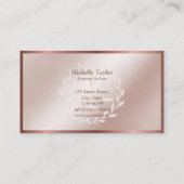 Modern Roos Gold Attorney Advocaat Kantoor Visitekaartje (Achterkant)