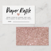 Modern Roos Gold Baby shower Luier Raffle Tickets Informatiekaartje (Voorkant / Achterkant)